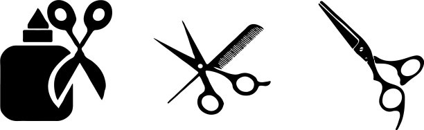 理发师图标设置为彩色背景图片下载