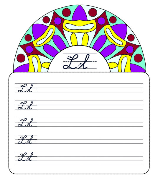 字母小写和大写，用不同颜色的曼荼罗为孩子们学习书写，书页为孩子们，学习，学校活动图片下载