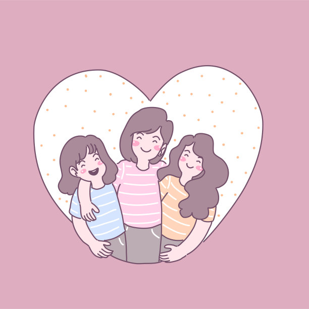 家人在爱、乐趣和温暖中生活在一起。图片下载