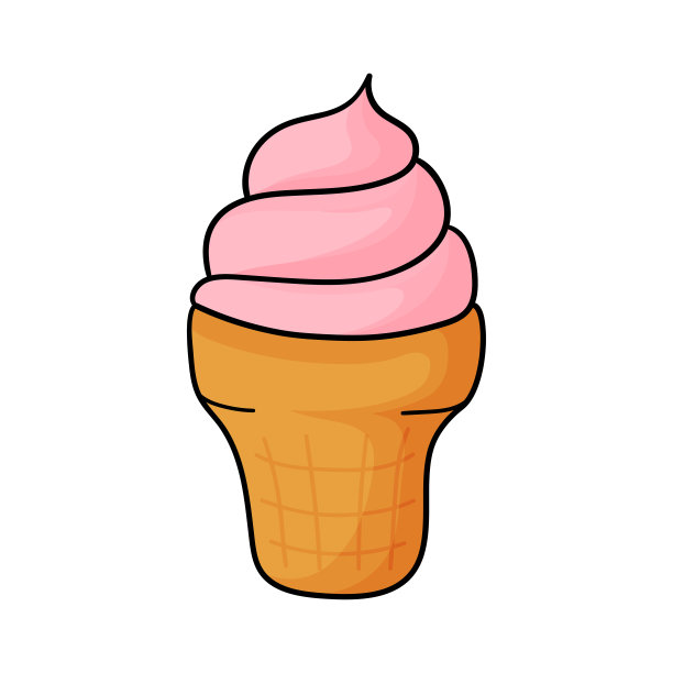 涂鸦冰淇淋。设计素描元素的菜单咖啡馆，小酒馆，冰淇淋店，餐厅，标签和包装。矢量孤立的彩色插图。图片下载