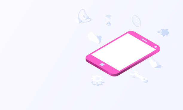 移动社交媒体监控概念中的等距背景向量设计。图片下载