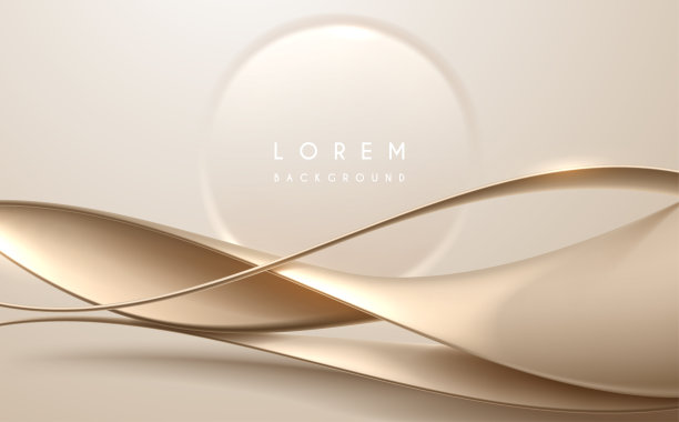 抽象的软金色波浪状背景图片下载
