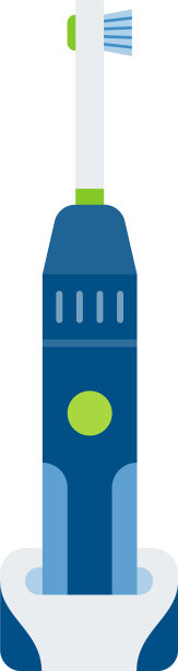 电动牙刷与车站图标平图片下载