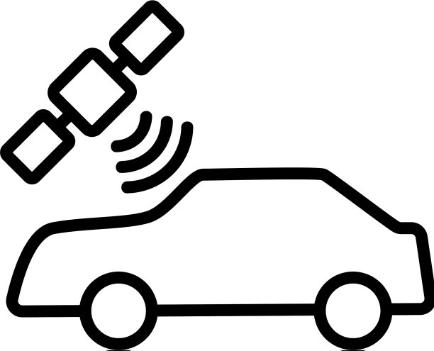 智能汽车图标孤立轮廓符号图片下载