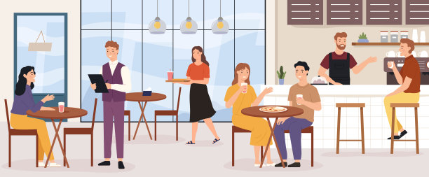 人们在餐馆吃饭、约会或开会图片下载