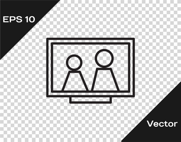 黑线相框上孤立的表图标上图片下载