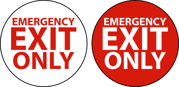 白色背景的紧急出口楼层标志图片下载