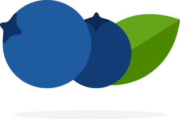 浆果蓝莓侧视图平面材料设计图片下载