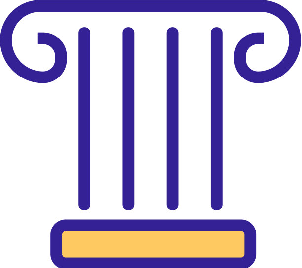 希腊建筑图标孤立的轮廓图片下载