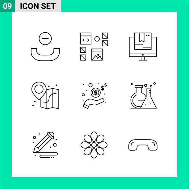 9线条样式图标设置轮廓符号图片下载