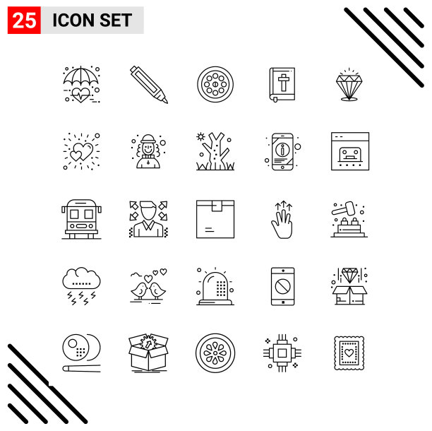 像素完美设置25行图标轮廓图标图片下载