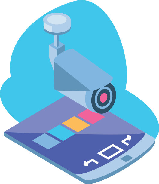 带有监控摄像头的智能手机屏幕图片下载