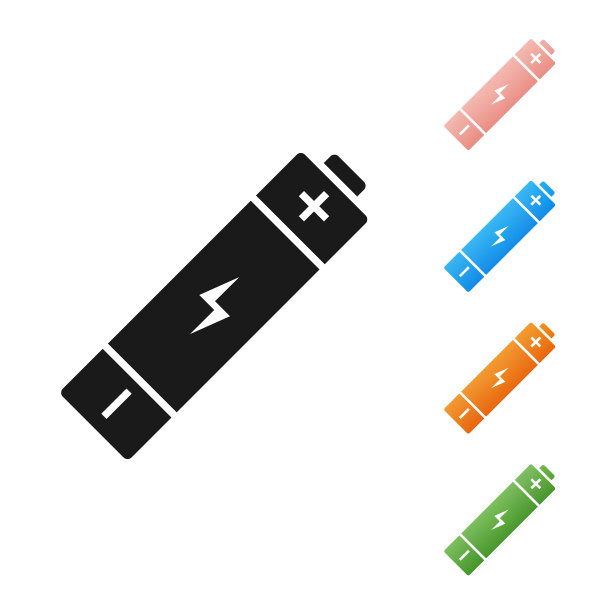 黑色电池图标孤立在白色背景图片下载