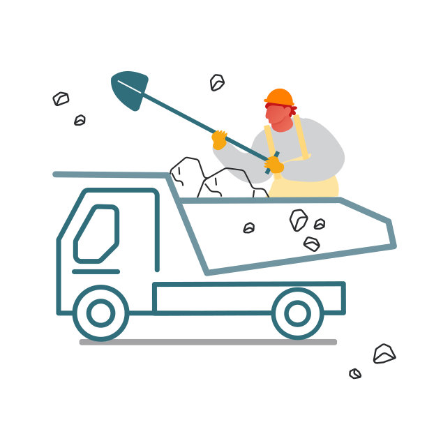 矿工用铲车卸煤图片下载