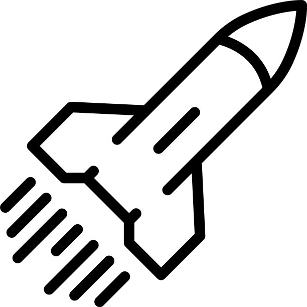 飞行火箭图标轮廓风格图片下载