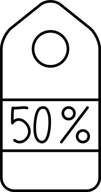 商业吊牌促销50%优惠图片下载
