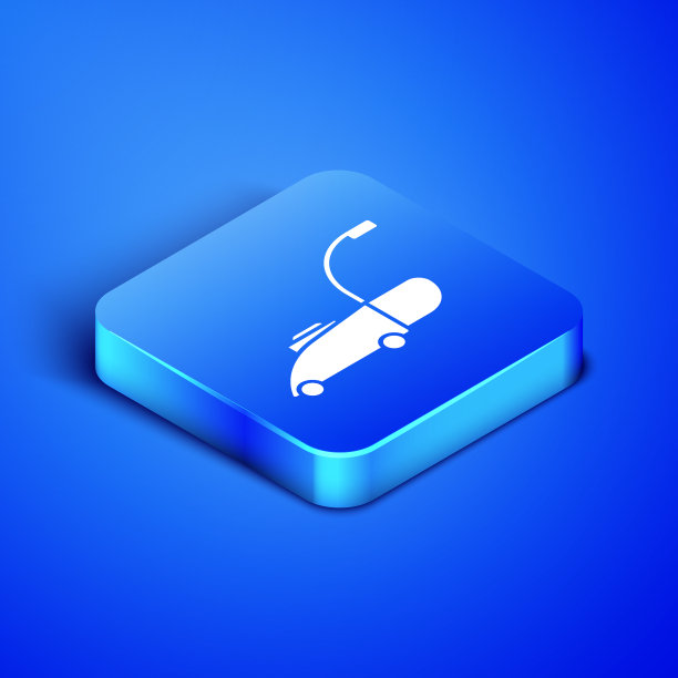 等距割草机图标孤立在蓝色图片下载