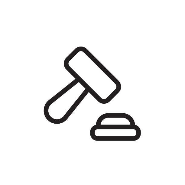扁平线条风格的法律图标Logo元素设计EPS图片下载