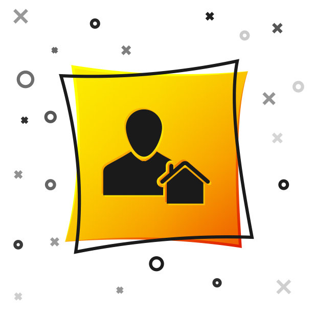 黑色房产经纪人图标孤立在白色背景图片下载