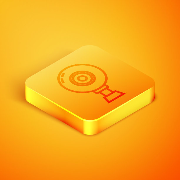 等距线网络摄像头图标孤立在橙色上图片下载