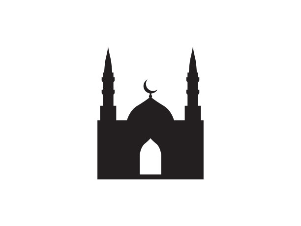 白色背景下的清真寺图片下载