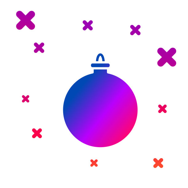 彩色圣诞球图标孤立在白色图片下载