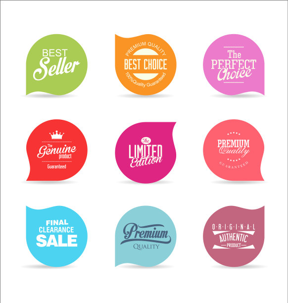 复古复古标签和盾牌风格的收集图片下载