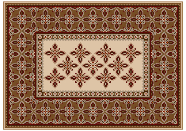 带有棕色和米色装饰的地毯图片下载