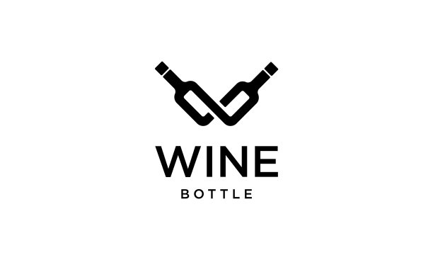酒瓶首字母w标志设计图片下载