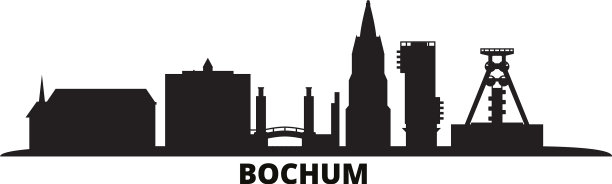 德国波鸿城市天际线孤立图片下载