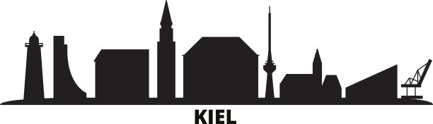德国基尔城市天际线孤立图片下载