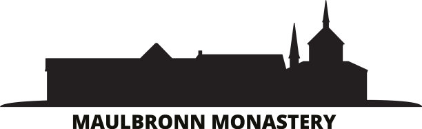 德国莫布隆修道院城市天际线孤立图片下载