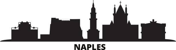 意大利那不勒斯城市天际线孤立图片下载