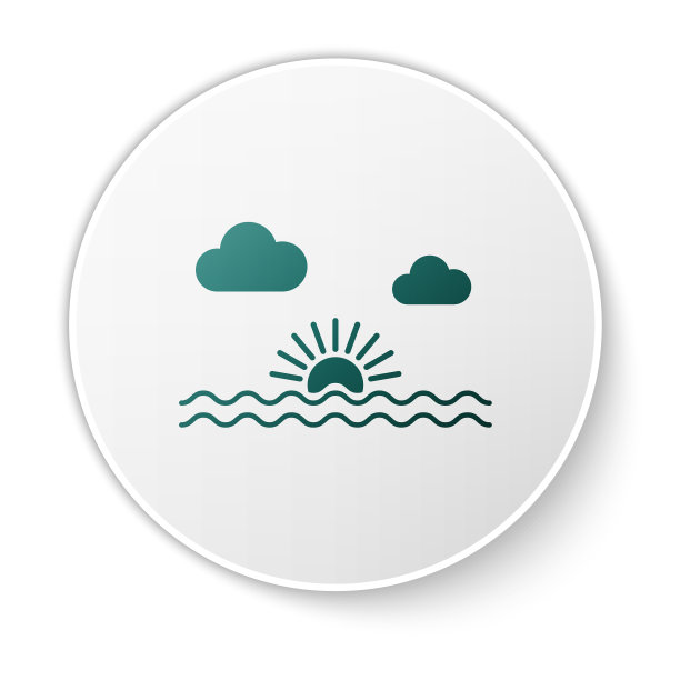 绿色日落图标孤立在白色背景图片下载