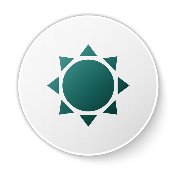 绿色太阳图标孤立在白色背景白色图片下载