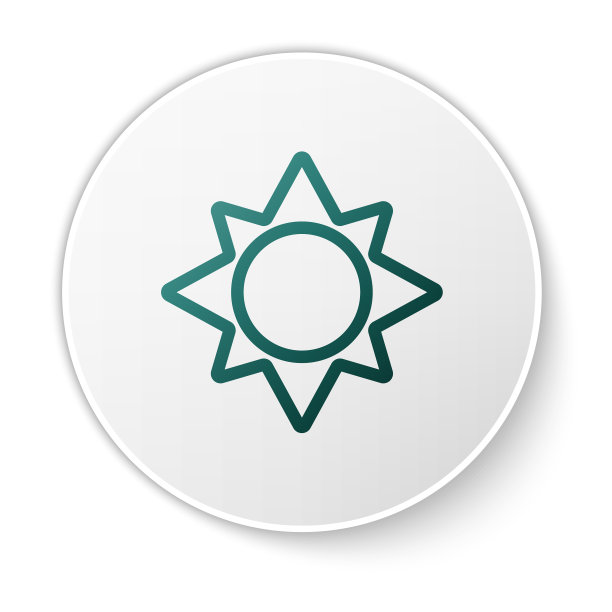 绿色太阳图标孤立在白色背景白色图片下载