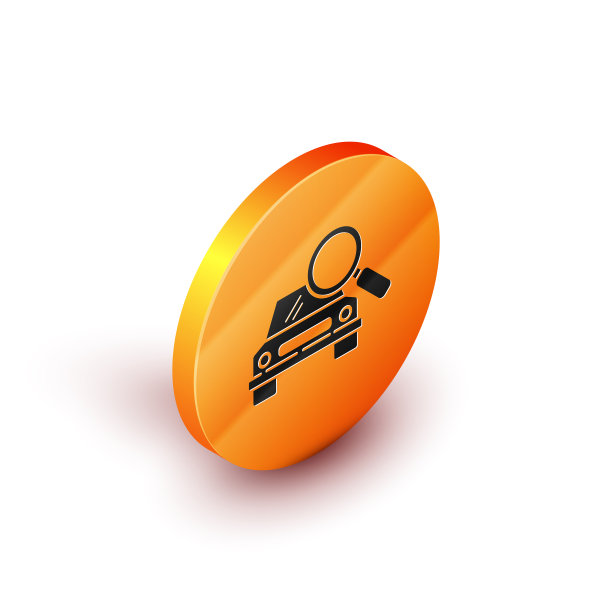 等距汽车搜索图标孤立在白色图片下载