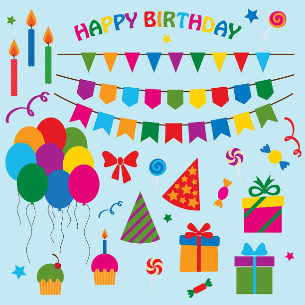 收集生日派对元素图片下载