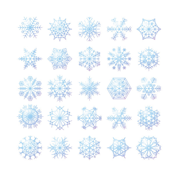 蓝色雪花冬季图标合集图片下载
