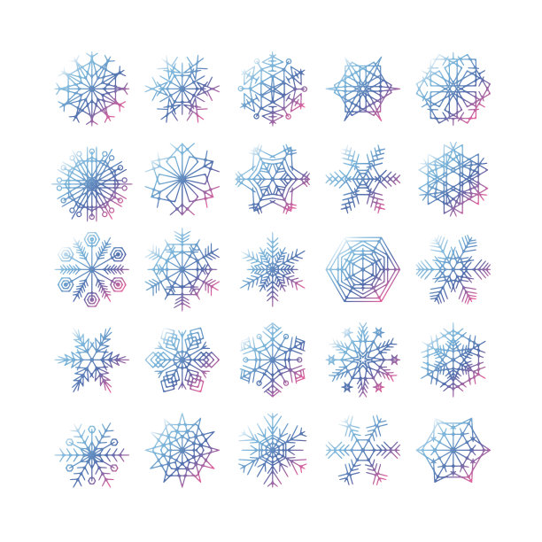 蓝色雪花冬季图标合集图片下载