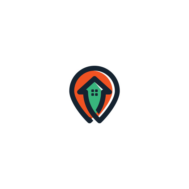 房屋和位置定位Logo设计图片下载