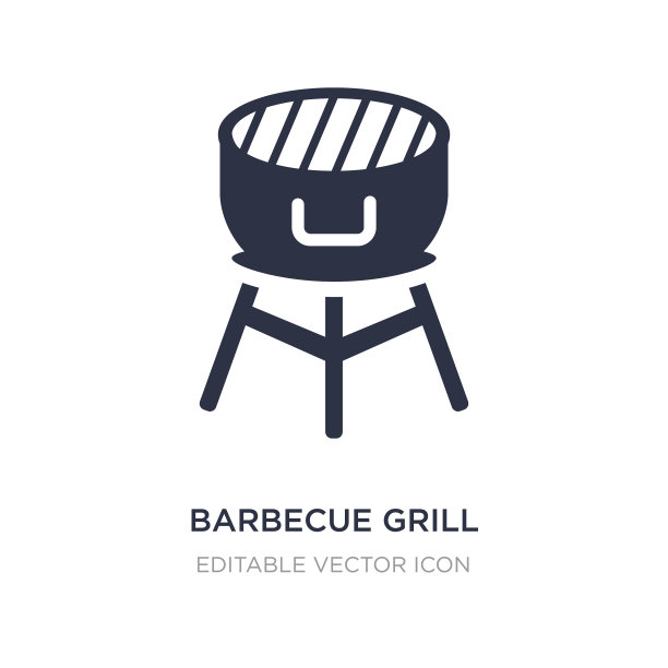 烧烤架图标上的白色背景简单图片下载