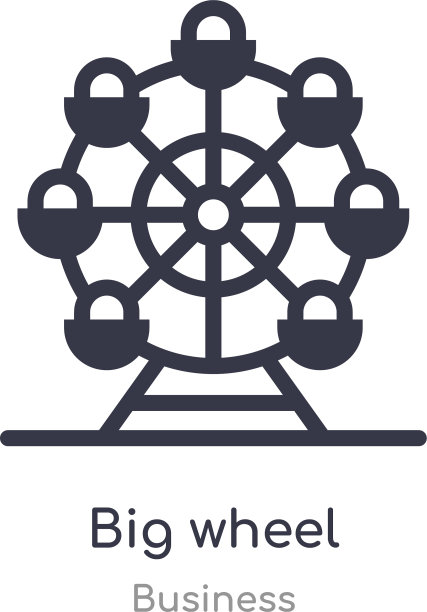 大车轮轮廓图标孤立线从图片下载