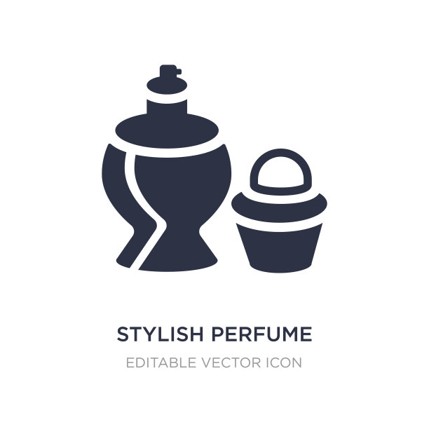 时尚的香水瓶图标白色背景图片下载