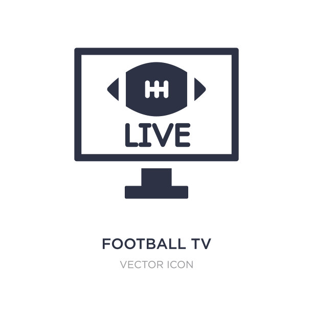 足球电视节目图标白色背景图片下载
