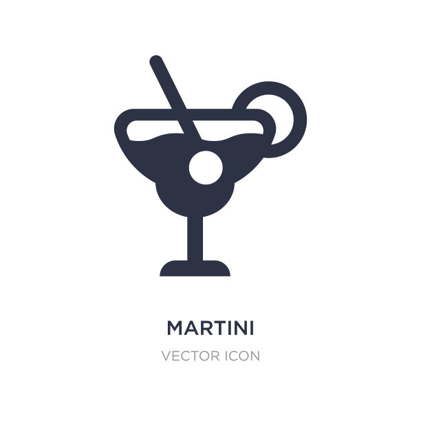 马提尼图标在白色背景简单的元素图片下载