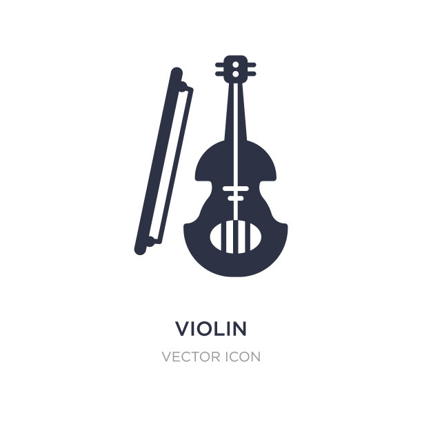 小提琴图标上的白色背景简单的元素图片下载