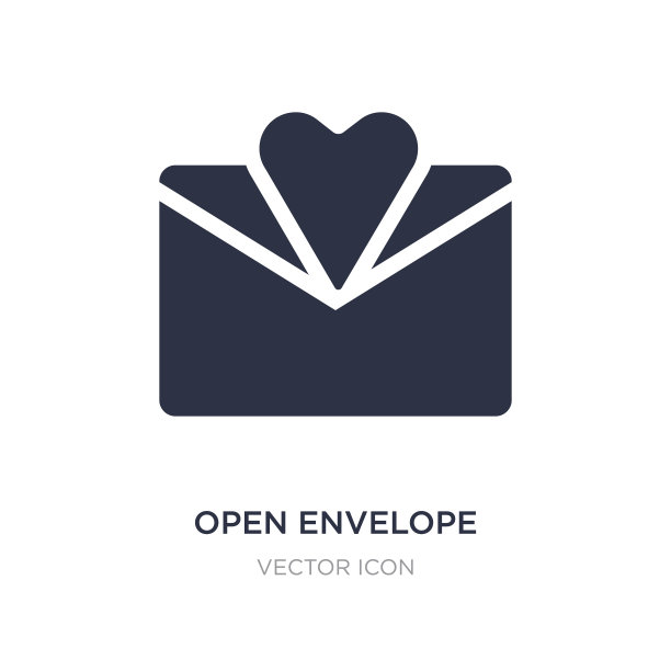 打开白色心形字母的信封图片下载