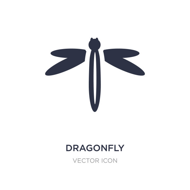 蜻蜓图标上的白色背景简单的元素图片下载