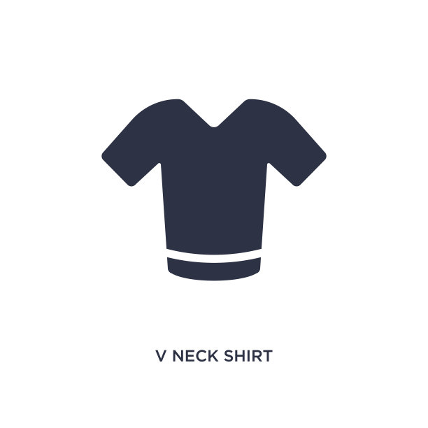 V领衬衫图标上的白色背景简单图片下载